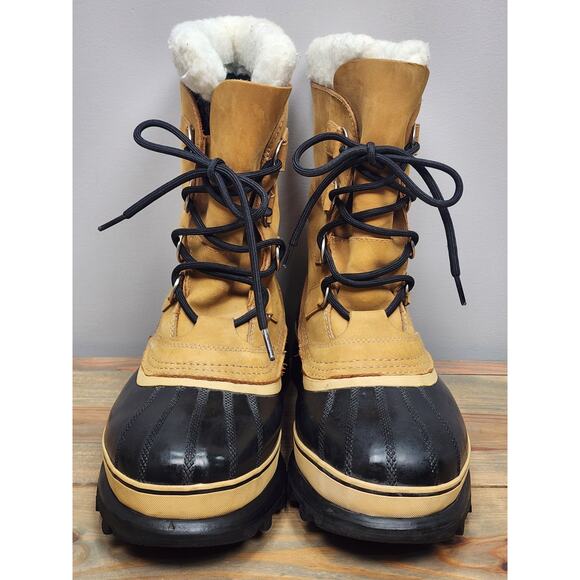 Sorel Caribou Mens Waterproof Winter Snow Boots Buff Tan NM1000-281 Size 11 main image 8
